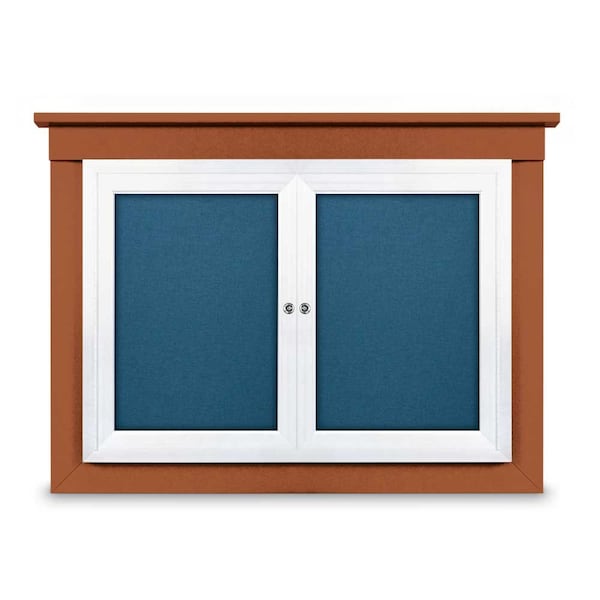 24"x36" 1-Door Enclosed Letterboard, Green Felt/Lt Oak